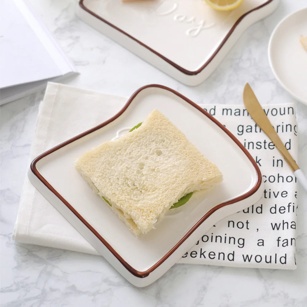 Creative Ceramic Toast Shaped Dinner Plate Porcelain Bread Salad Dessert Plate Morning Dish for Kitchen Party Restaurant (Coffee
Creative Ceramic Toast Shaped Dinner Plate Porcelain Bread Salad Dessert Plate Morning Dish for Kitchen Party Restaurant (Coffee