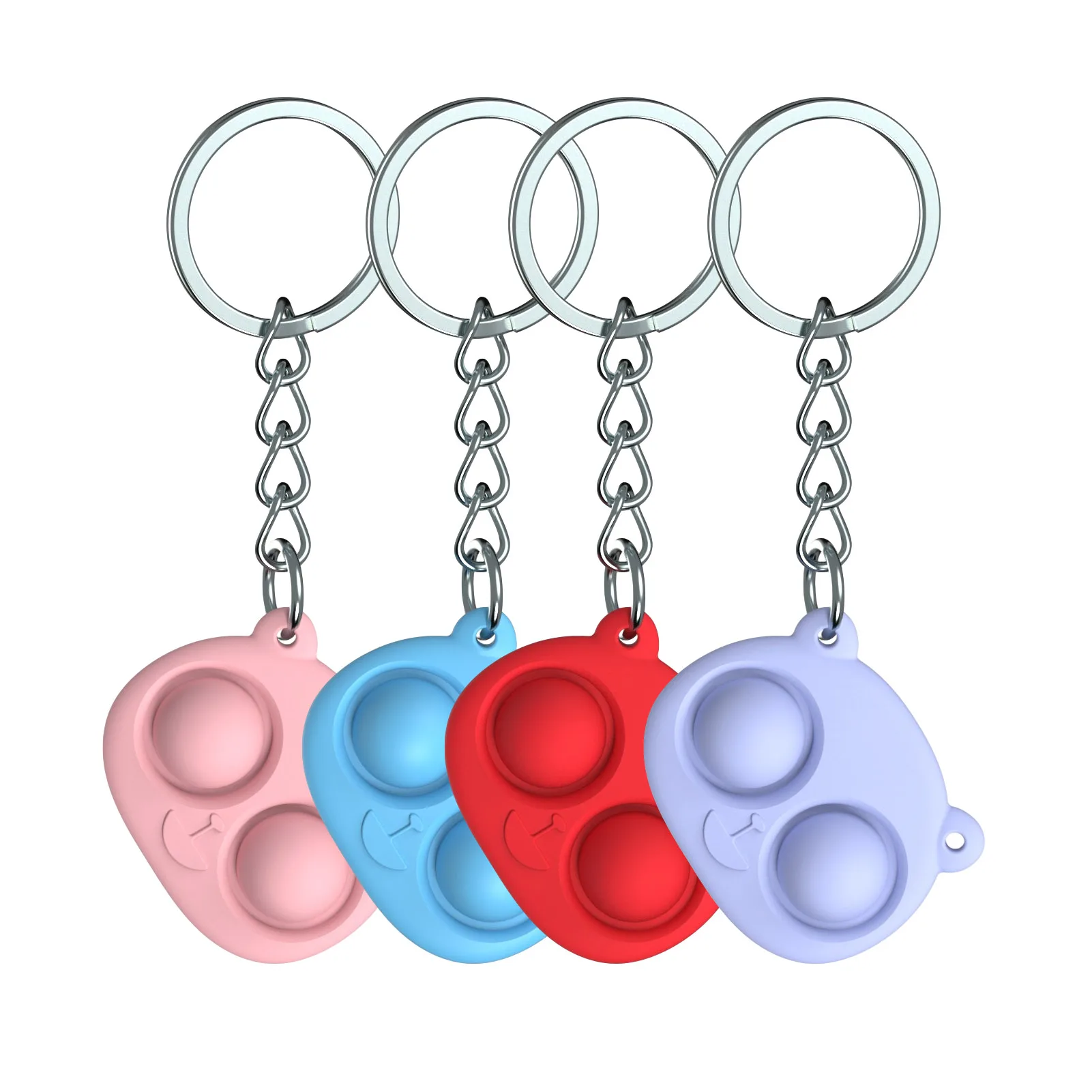 

1PC Novelty Simple Dimple Fidget Toy Safe Silicone Flip Stress Relief Sensory Toy Keychain Kids Adults Decompresssion Toys Gift
