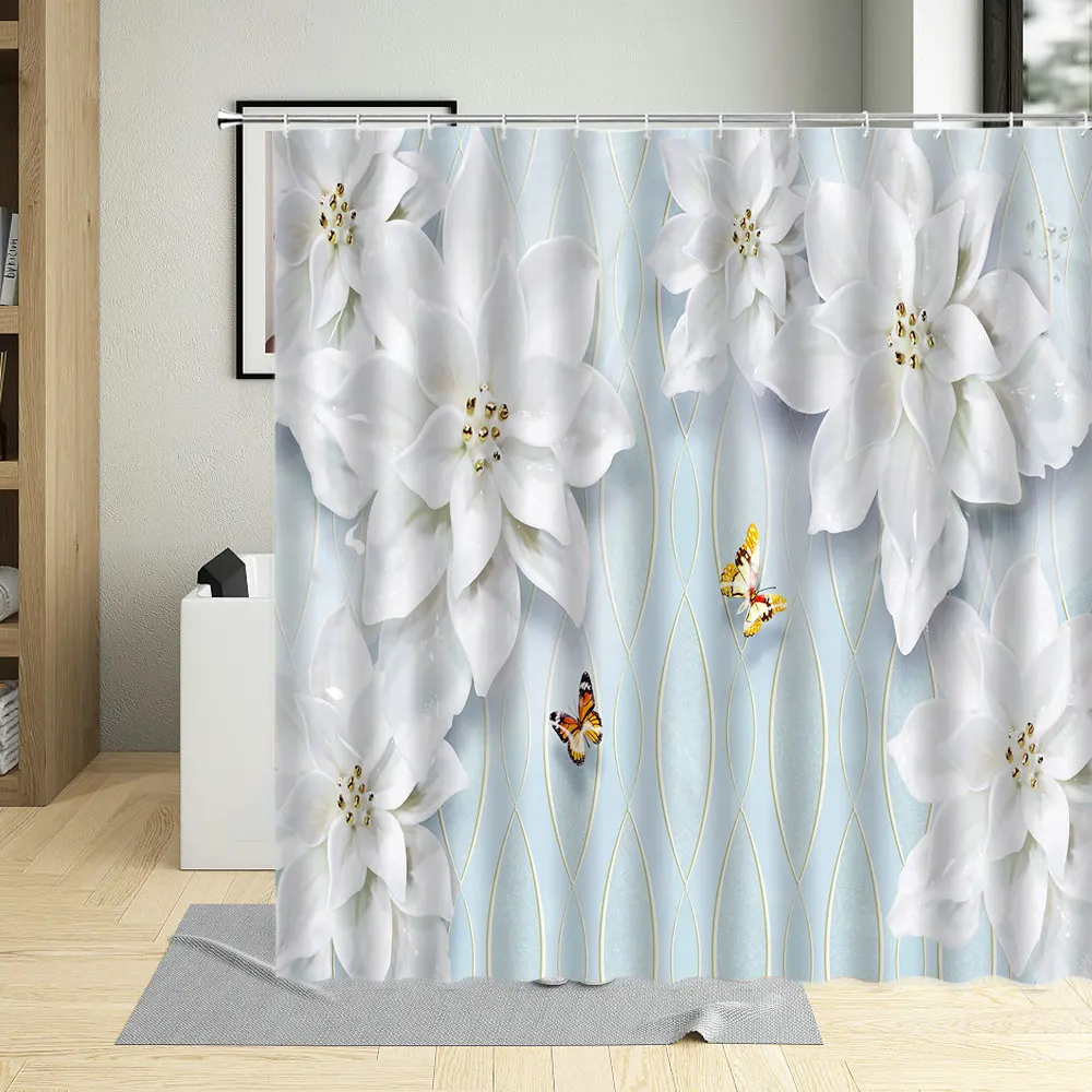 3D Three-dimensional Print Relief Flowers Pattern Bathroom Screens Home Shower Curtain Waterproof Washable With Hook Polyester
3D Three-dimensional Print Relief Flowers Pattern Bathroom Screens Home Shower Curtain Waterproof Washable With Hook Polyester