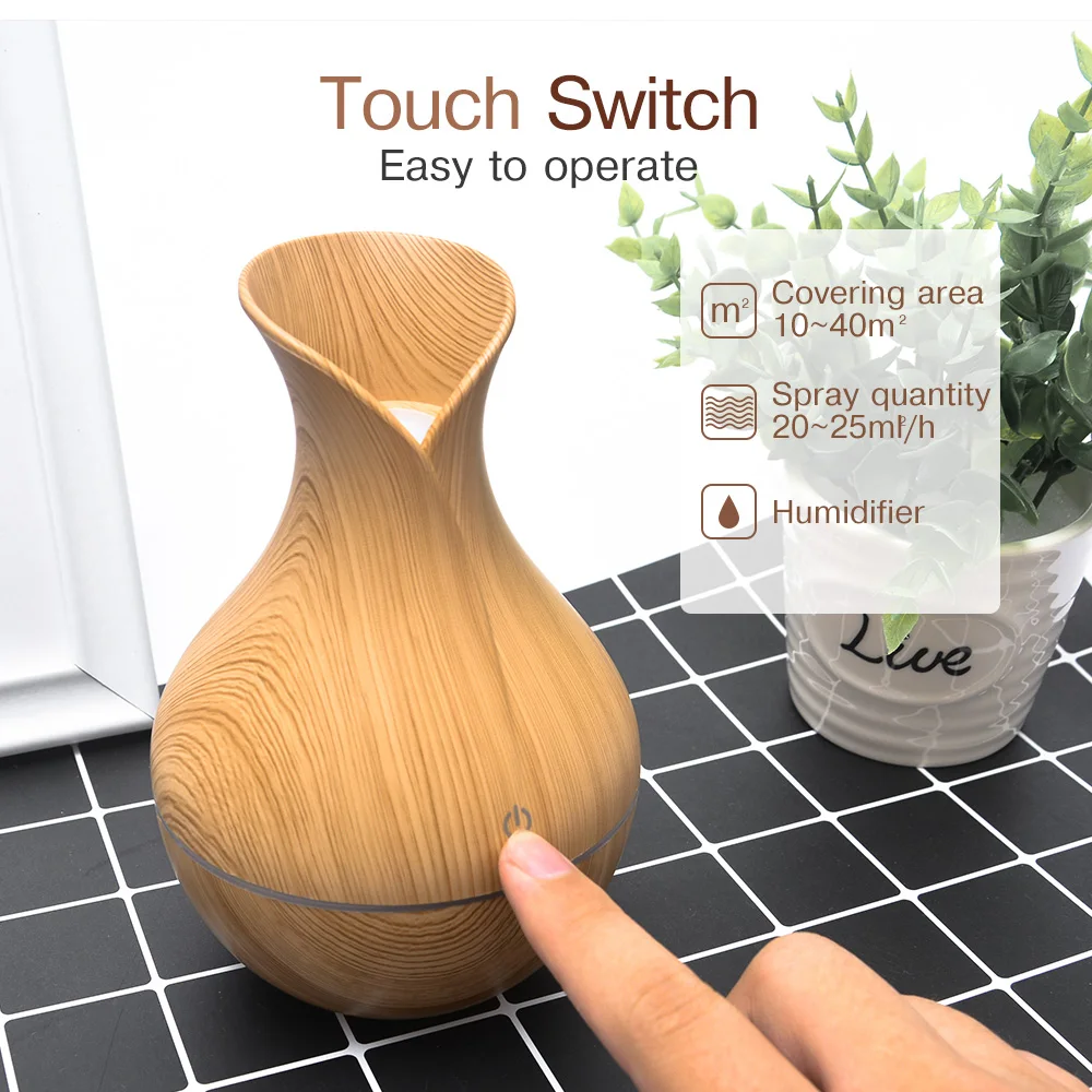 Essential Humidifier Aroma Oil Diffuser Wood Grain Ultrasonic Wood Air Humidifier USB Cool Mini Mist Maker 7 LED Lights For Home
Essential Humidifier Aroma Oil Diffuser Wood Grain Ultrasonic Wood Air Humidifier USB Cool Mini Mist Maker 7 LED Lights For Home