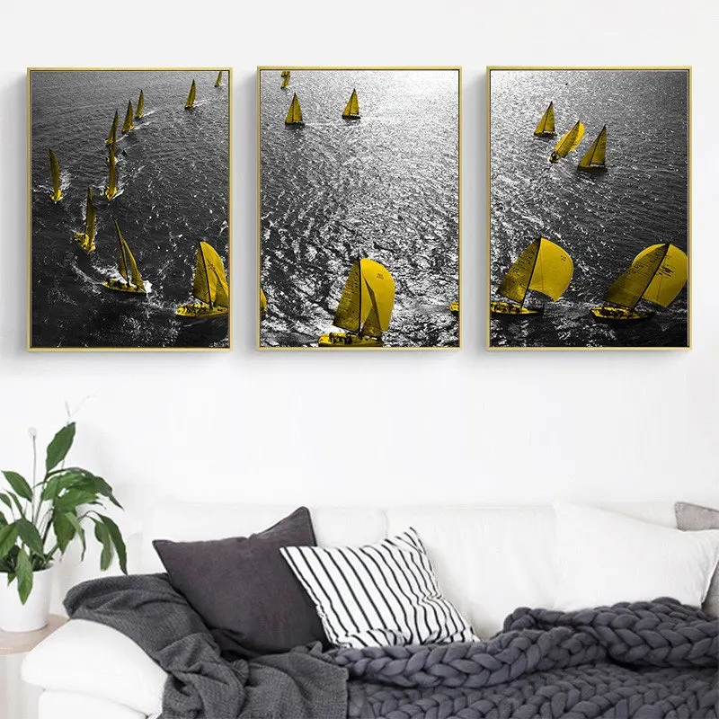 Nordic Canvas Paintings Landscape Yellow Boat Wall Art pictures Living Room Prints and posters Modern Minimalist Home Decoration
Nordic Canvas Paintings Landscape Yellow Boat Wall Art pictures Living Room Prints and posters Modern Minimalist Home Decoration