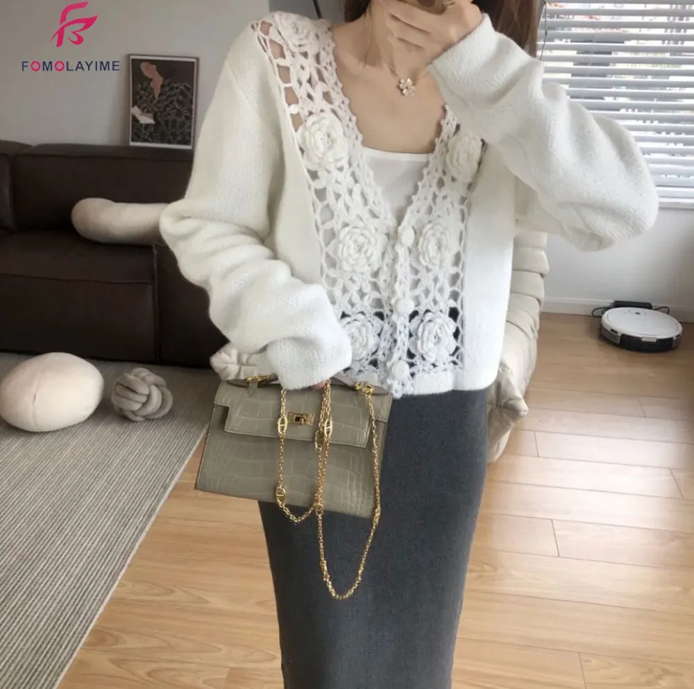 2021 Autumn Fashion Crochet Sweater Cardigans Women Fashion Casual Deep V Neck Sweater
2021 Autumn Fashion Crochet Sweater Cardigans Women Fashion Casual Deep V Neck Sweater
