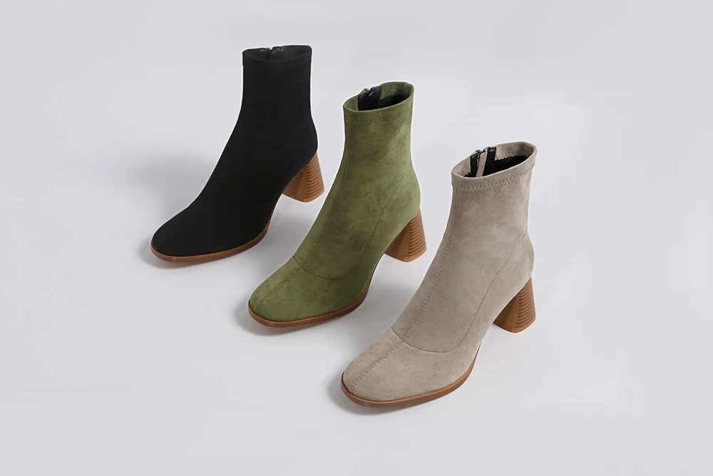 WETKISS Women Flock Boots Casual British Style Block Heel Fashion Knight Boots Round Toe Zip Ankle Boots
WETKISS Women Flock Boots Casual British Style Block Heel Fashion Knight Boots Round Toe Zip Ankle Boots