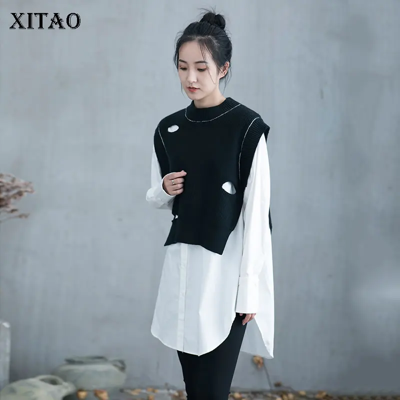 XITAO трикотажное платье-рубашка с имитацией топа, модное контрастное платье-пуловер с отверстиями, новинка 2021 года, Осень-зима, GWJ1477
XITAO трикотажное платье-рубашка с имитацией топа, модное контрастное платье-пуловер с отверстиями, новинка 2021 года, Осень-зима, GWJ1477