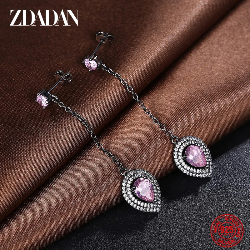 ZDADAN 925 Sterling Silver Charm Black Long Chain Dangle Earring For Women Fashion Party Jewelry Gift
ZDADAN 925 Sterling Silver Charm Black Long Chain Dangle Earring For Women Fashion Party Jewelry Gift