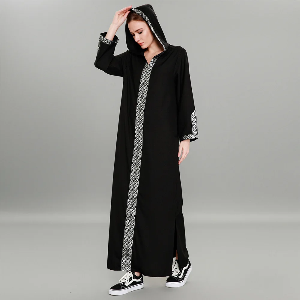 Muslim Dress New Sexy Side-split Hooded Dress Abaya Turkey Stitches Muslim Fashion Robe Middle East Abaya Dubai Donsignet
Muslim Dress New Sexy Side-split Hooded Dress Abaya Turkey Stitches Muslim Fashion Robe Middle East Abaya Dubai Donsignet