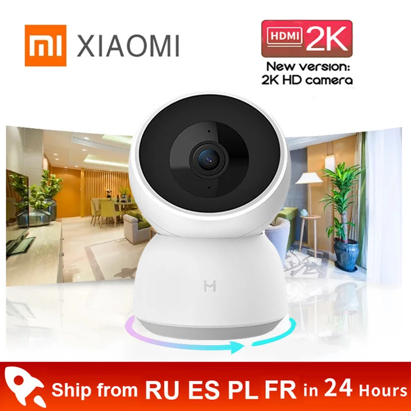 

Камера видеонаблюдения Xiaomi Mijia Mi Home, умная камера безопасности 360, 2K, 1296P, 1080P, колыбель, версия PTZ, вебкамера с ночным видением, IP-видеокамера, д...
