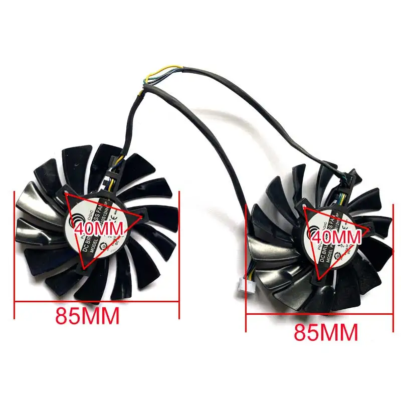 2PCS 85MM PLD09210S12HH 4PIN RX 5700 GPU Fan For MSI Radeon RX 5700 XT EVOKE OC RX 5700 XT GAMING X RX5600 XT Cooling Fans 
2PCS 85MM PLD09210S12HH 4PIN RX 5700 GPU Fan For MSI Radeon RX 5700 XT EVOKE OC RX 5700 XT GAMING X RX5600 XT Cooling Fans
