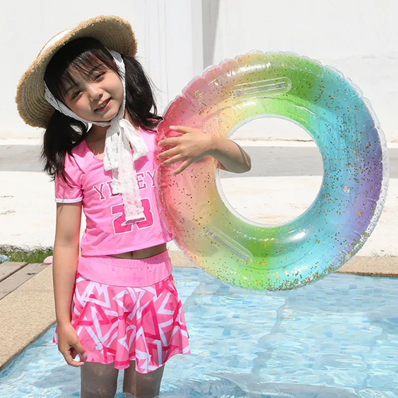Sequined Rainbow Inflatable Pool Float Swimming Ring Swimming Circle for Kids Adult Pool Toys Floating Ring Water Beach Toy
Sequined Rainbow Inflatable Pool Float Swimming Ring Swimming Circle for Kids Adult Pool Toys Floating Ring Water Beach Toy