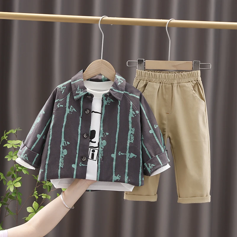 Baby Boys Clothing Sets 2021 Autumn Children Printed Shirt T Shirt Pants Infant Cotton Clothes Outfit Kids Casual Sportswear
Baby Boys Clothing Sets 2021 Autumn Children Printed Shirt T Shirt Pants Infant Cotton Clothes Outfit Kids Casual Sportswear