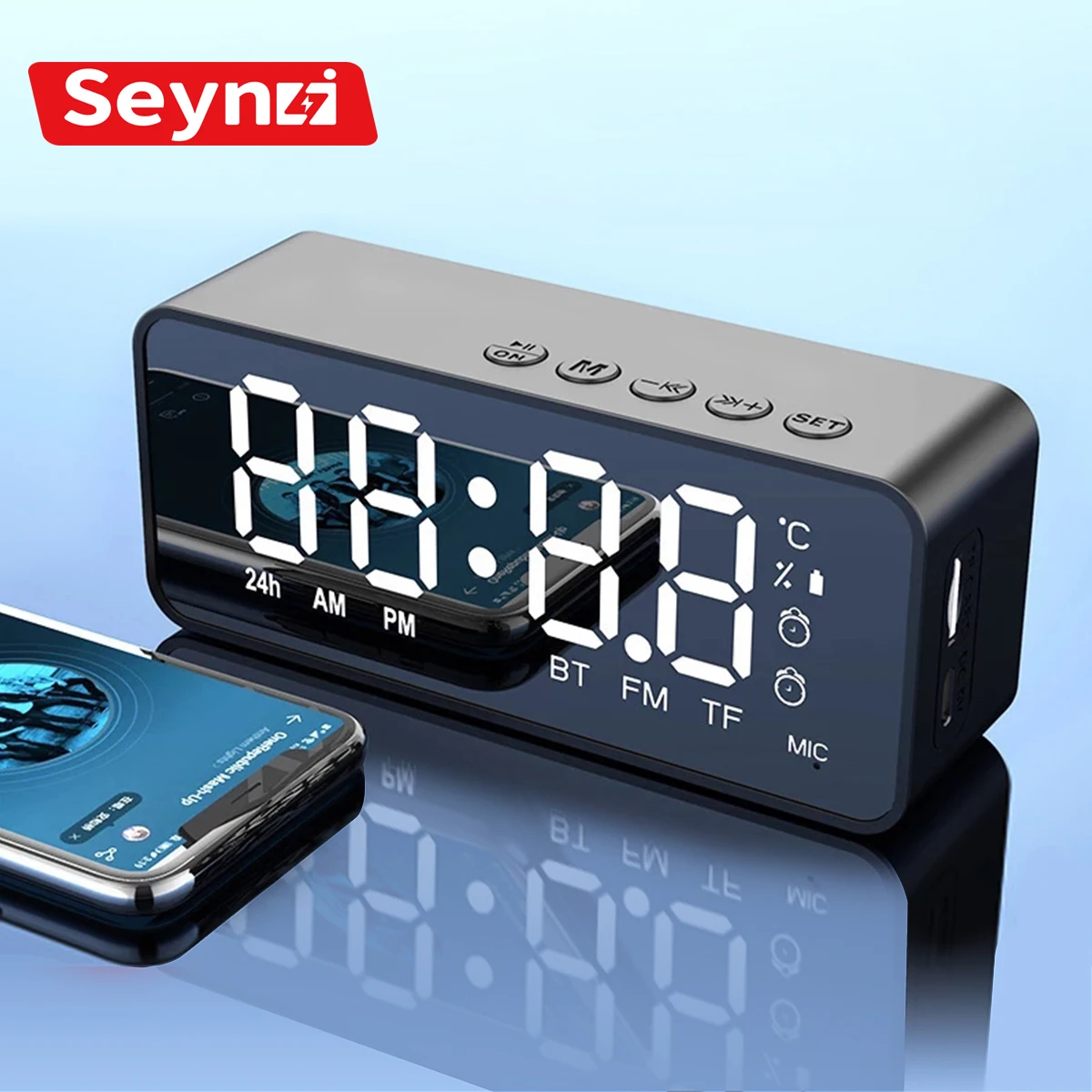 Беспроводная Bluetooth Колонка SeynLi SQ88 FM радио будильник голосовое вещание TF карта