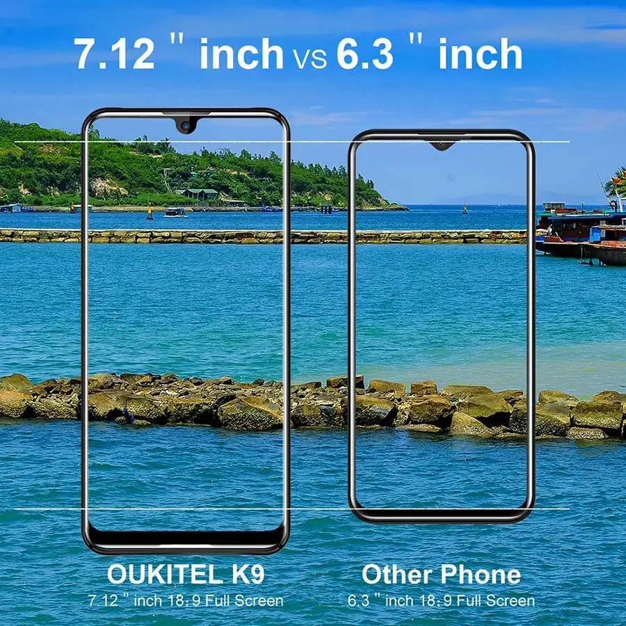 Смартфон OUKITEL K9 Waterdrop с быстрой зарядкой мобильный телефон FHD+ 7 12 дюйма 1080*2244 16 Мп+2