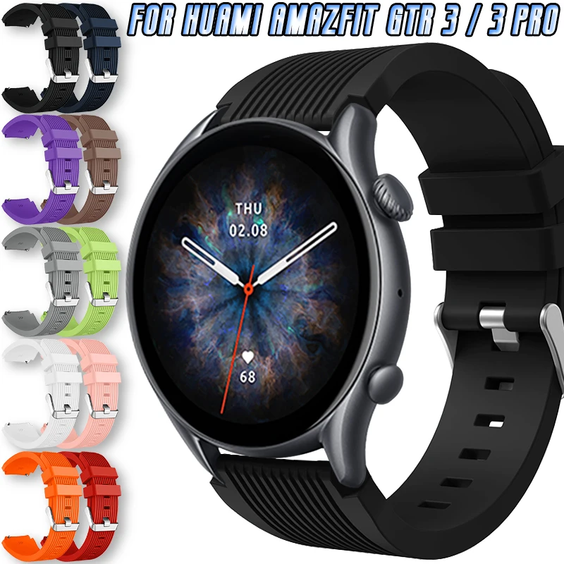 22mm Strap For Huami Amazfit GTR 3 / 3 Pro Smart Watch Silicone Strap Replacement Stripes Texture Pattern Bracelet Accessories
22mm Strap For Huami Amazfit GTR 3 / 3 Pro Smart Watch Silicone Strap Replacement Stripes Texture Pattern Bracelet Accessories
