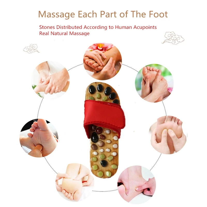 Natural Pebble Stone Foot Massager Slippers Reflexology Care Blood Activating Foot Acupuncture Point Massage Shoes
Natural Pebble Stone Foot Massager Slippers Reflexology Care Blood Activating Foot Acupuncture Point Massage Shoes
