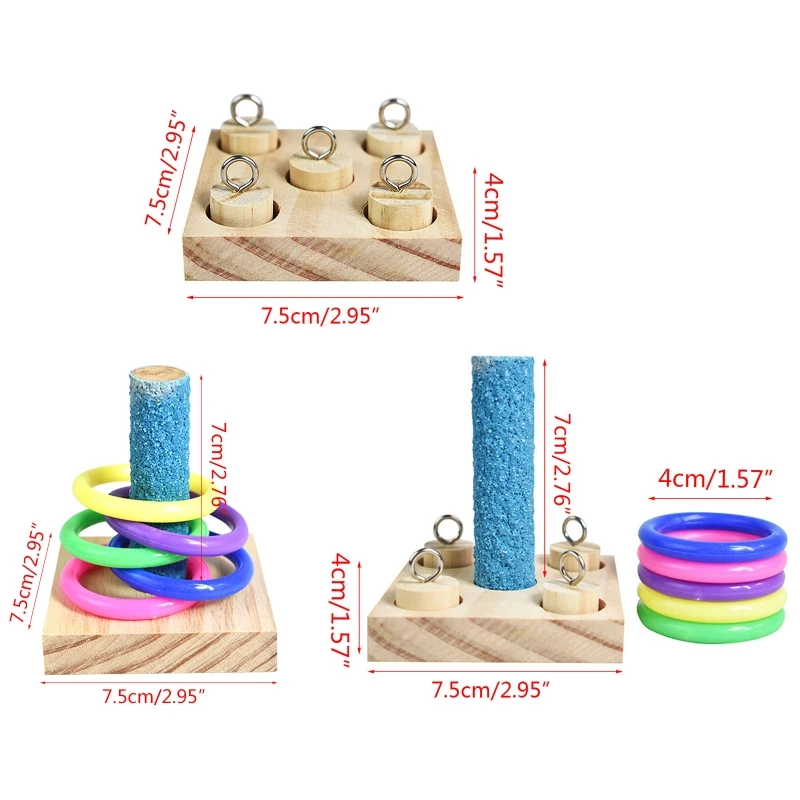 Birds Parrot Wooden Platform Plastic Rings Intelligence Training Chew Puzzle Toy P31D
Birds Parrot Wooden Platform Plastic Rings Intelligence Training Chew Puzzle Toy P31D