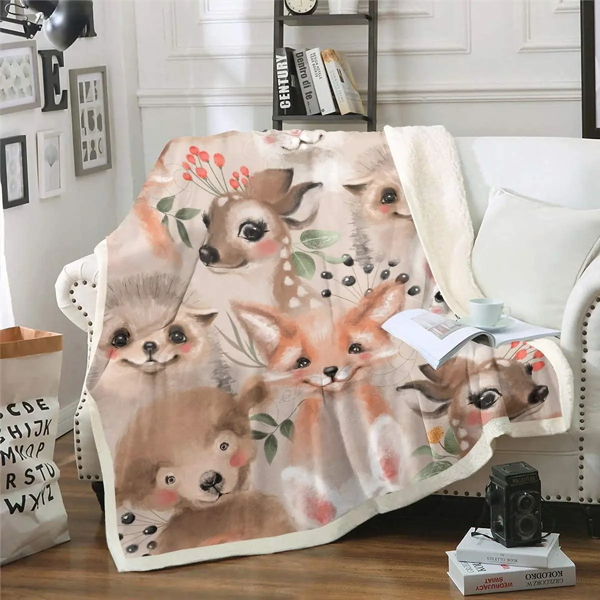 Deer Rabbit Hedgehog Fleece Throw Blanket for Sofa Couch Bed Lovely Wild Animal Theme Sherpa Blanket Room Decor Throw
Deer Rabbit Hedgehog Fleece Throw Blanket for Sofa Couch Bed Lovely Wild Animal Theme Sherpa Blanket Room Decor Throw