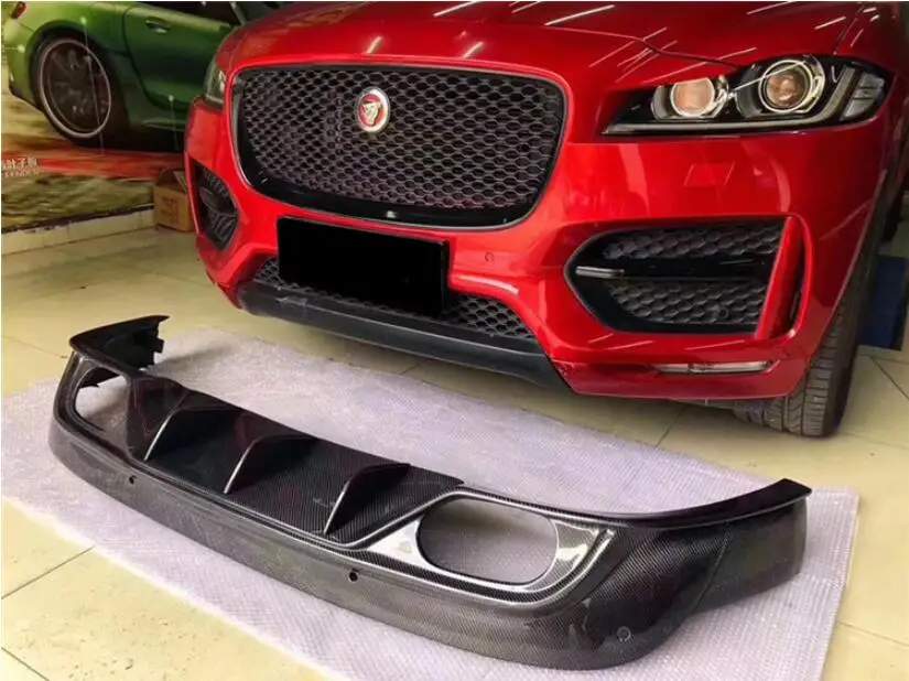 Carbon Finber 4 Outlet Car Rear Bumper Diffuser Splitters Spoiler Lip With Exhaust Tips For Jaguar F-Pace 2016 2017 2018 2019
Carbon Finber 4 Outlet Car Rear Bumper Diffuser Splitters Spoiler Lip With Exhaust Tips For Jaguar F-Pace 2016 2017 2018 2019