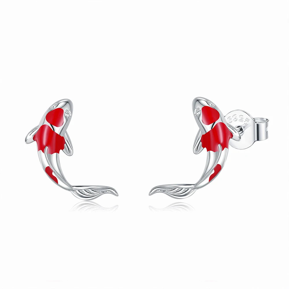 ZEMIOR 925 Sterling Silver Stud Earrings For Women Chinese Style Red Fish Earring 5A Clear Cubic Zirconia Festival Fine Jewelry
ZEMIOR 925 Sterling Silver Stud Earrings For Women Chinese Style Red Fish Earring 5A Clear Cubic Zirconia Festival Fine Jewelry