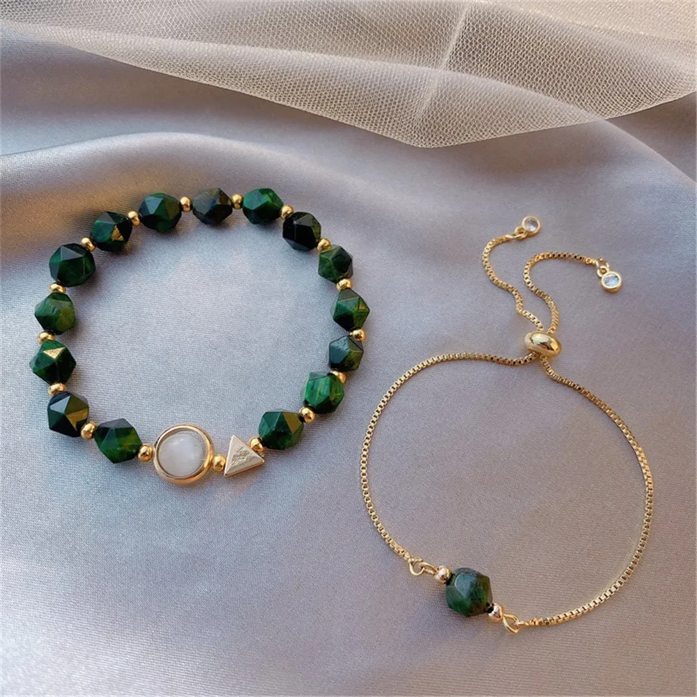 2pcs/set Adjustable Light Luxury Green Gem Stone Bracelet Female Korean Version Simple Personality Niche Design Bracelet
2pcs/set Adjustable Light Luxury Green Gem Stone Bracelet Female Korean Version Simple Personality Niche Design Bracelet