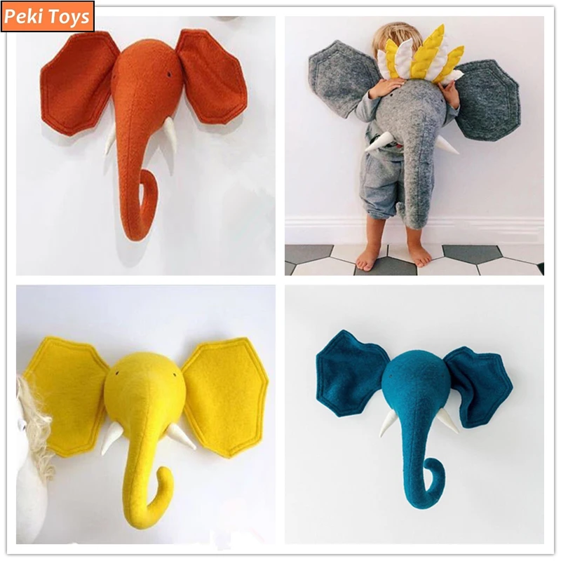 Wall Decoration Animal Head Elephant Stuffed Felt Artwork Dolls Kids Bedroom Wall Hanging Toys Photo Props
Wall Decoration Animal Head Elephant Stuffed Felt Artwork Dolls Kids Bedroom Wall Hanging Toys Photo Props