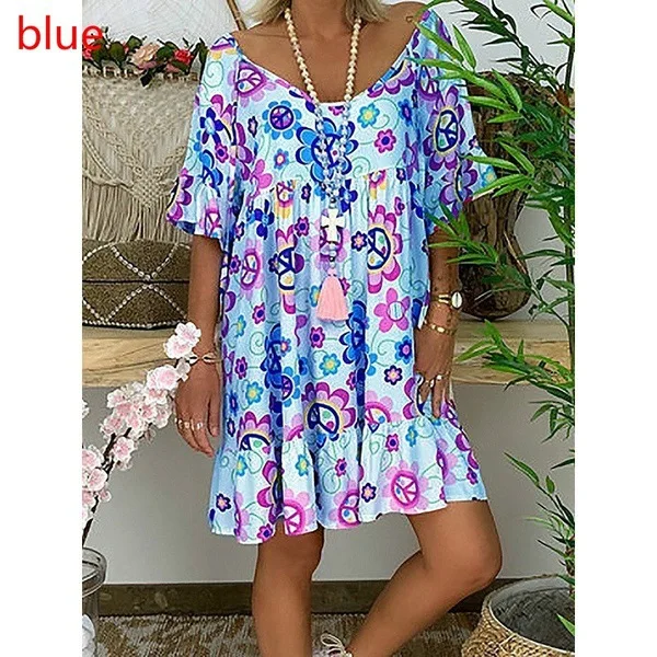 Printed Dresses for Women 2021 Summer Fashion Casual Loose Short Sleeve O-neck Knee Length Beach Dresses Large Size 5XL
Printed Dresses for Women 2021 Summer Fashion Casual Loose Short Sleeve O-neck Knee Length Beach Dresses Large Size 5XL