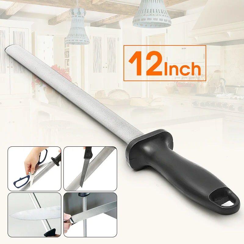 12 Inch Diamond Steel Stick Rod Knife Sharpener Grinding Honing Sharpening Stone Kitchen accessories gadgets Tools Bar Musats
12 Inch Diamond Steel Stick Rod Knife Sharpener Grinding Honing Sharpening Stone Kitchen accessories gadgets Tools Bar Musats