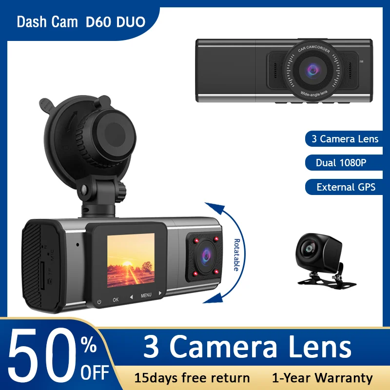 3 Lens Dash Cam 1080P Dual Car Video Recorder 3 in 1 DVR Dashcam Rear View Camera with GPS Infrared Night Vision For Truck Taxi
3 Lens Dash Cam 1080P Dual Car Video Recorder 3 in 1 DVR Dashcam Rear View Camera with GPS Infrared Night Vision For Truck Taxi