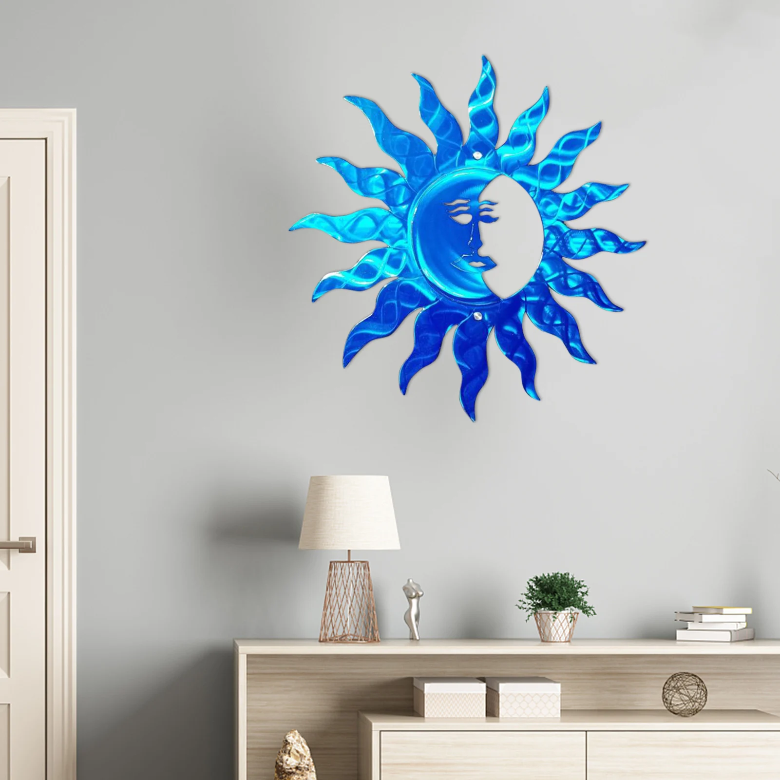 Metal Wall Art Sun Moon Statue Hanging Ornament Decoration Decorative Figurine Home Accessories Popular | Дом и сад
