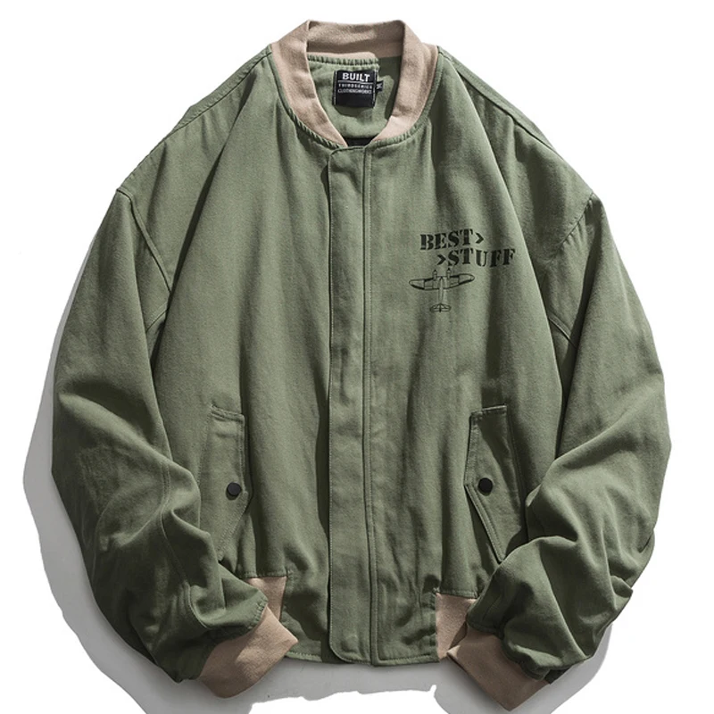 Куртка мужская оверсайз с принтом самолета, хлопковая уличная одежда в стиле Харадзюку, с V-образным вырезом, для бейсбола, парная 
Куртка мужская оверсайз с принтом самолета, хлопковая уличная одежда в стиле Харадзюку, с V-образным вырезом, для бейсбола, парная