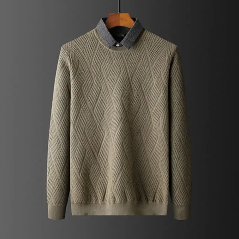 2021 New Knitted Mock Two-Piece Men's Sweater Fashion Casual Cotton Slim Sweaters Base Shirt Keep Warm Fleece Men Pullovers
2021 New Knitted Mock Two-Piece Men's Sweater Fashion Casual Cotton Slim Sweaters Base Shirt Keep Warm Fleece Men Pullovers