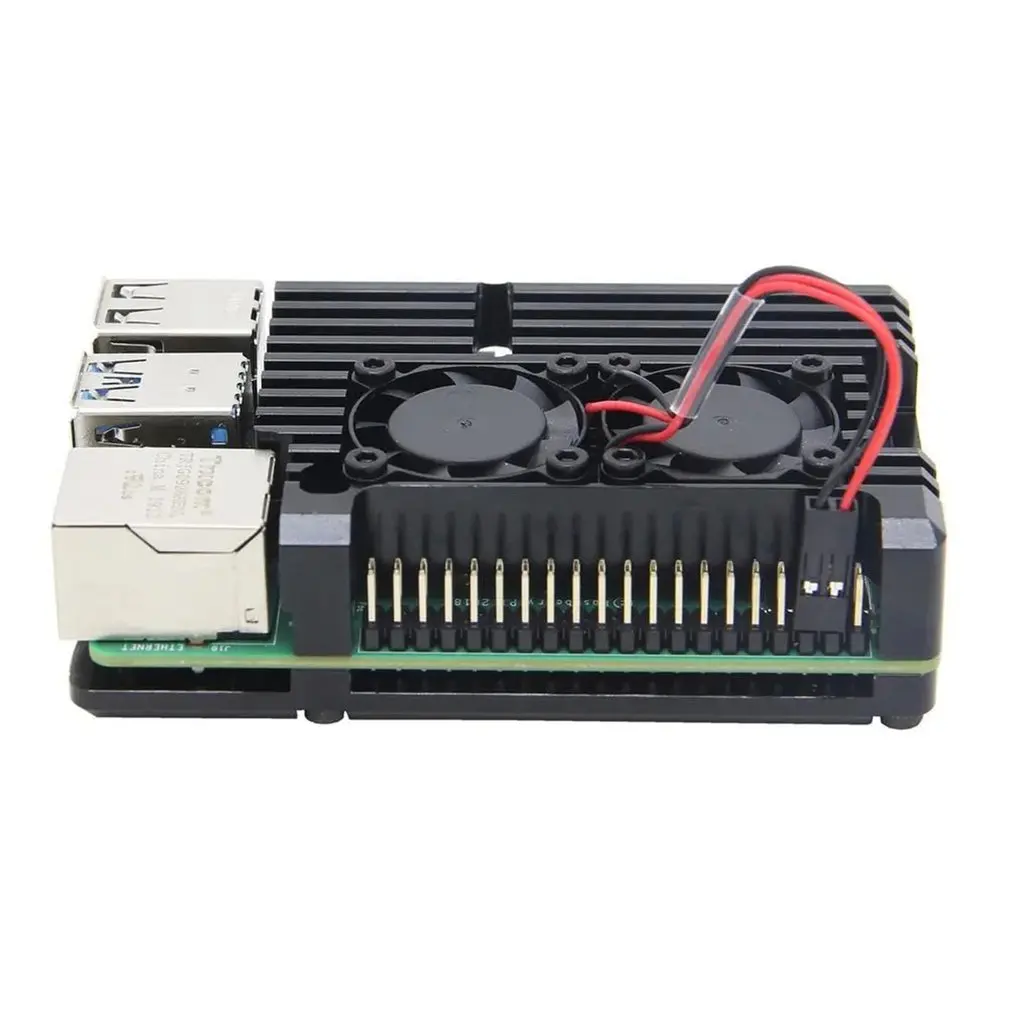 Aluminum Case with Dual Cooling Fan Metal Shell Black Enclosure for RPI Raspberry Pi 4B/3B/3B+
Aluminum Case with Dual Cooling Fan Metal Shell Black Enclosure for RPI Raspberry Pi 4B/3B/3B+