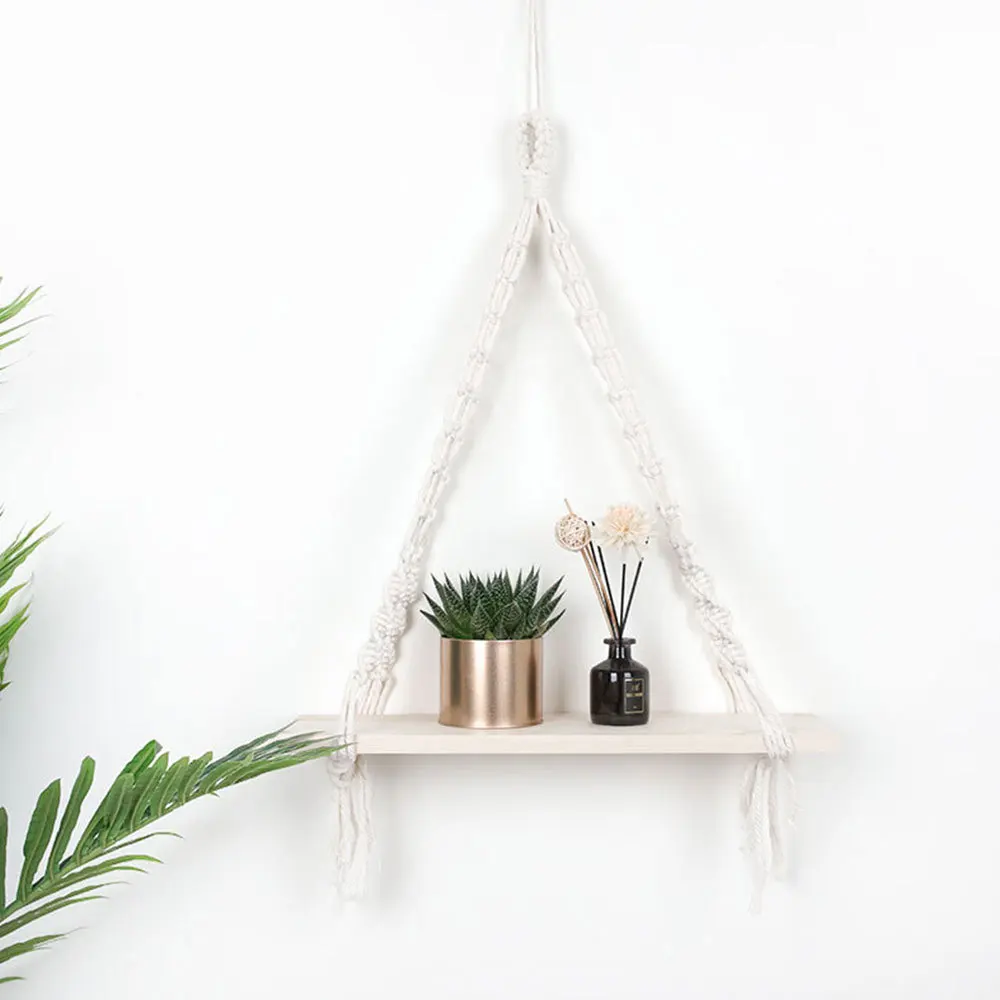 Wall Mount Wood Floating Storage Shelf With Swing Crochet Rope Display Organizer Home Boho Tassel Decor Plant Hanger For Bedroom
Wall Mount Wood Floating Storage Shelf With Swing Crochet Rope Display Organizer Home Boho Tassel Decor Plant Hanger For Bedroom