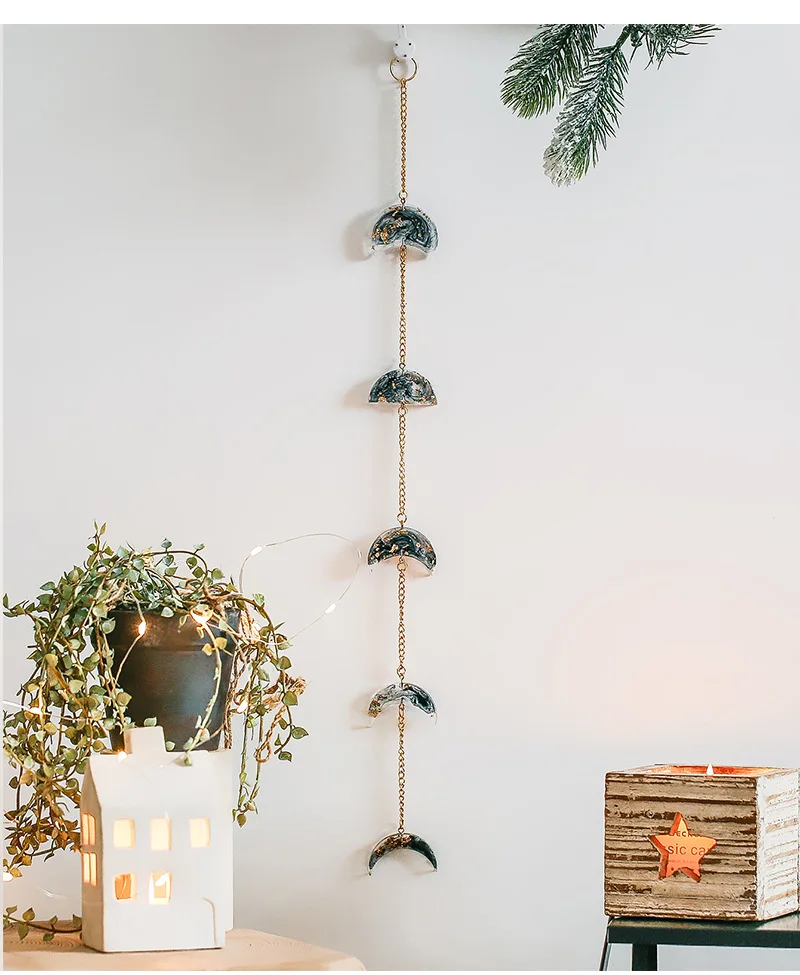 Индийское украшение для дома, хрустальные капли, луна из смолы, креативная настенная Маленькая подвеска, скандинавский домашний декор, пода... 
Индийское украшение для дома, хрустальные капли, луна из смолы, креативная настенная Маленькая подвеска, скандинавский домашний декор, пода...