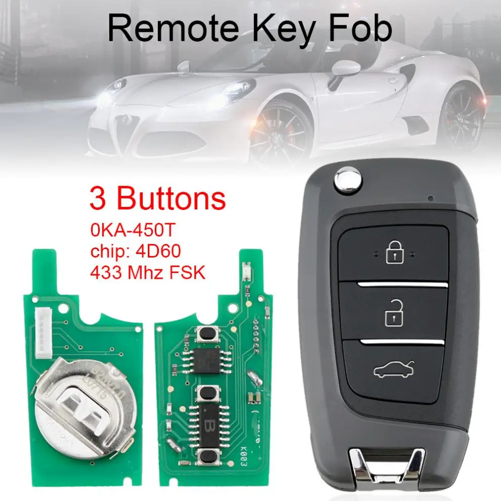 433MHz FSK Keyless Smart Flip Remote Car Key Fob with 4D60 80Bit Chip 0KA-450T Fit for 2016 2017 2018 Hyundai I30 NEW
433MHz FSK Keyless Smart Flip Remote Car Key Fob with 4D60 80Bit Chip 0KA-450T Fit for 2016 2017 2018 Hyundai I30 NEW