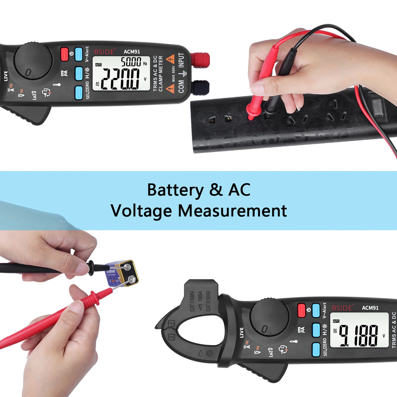 AC DC Current Digital Clamp Meters High Precision Multimeter True RMS Auto Range Capacitance NVC Universal
AC DC Current Digital Clamp Meters High Precision Multimeter True RMS Auto Range Capacitance NVC Universal