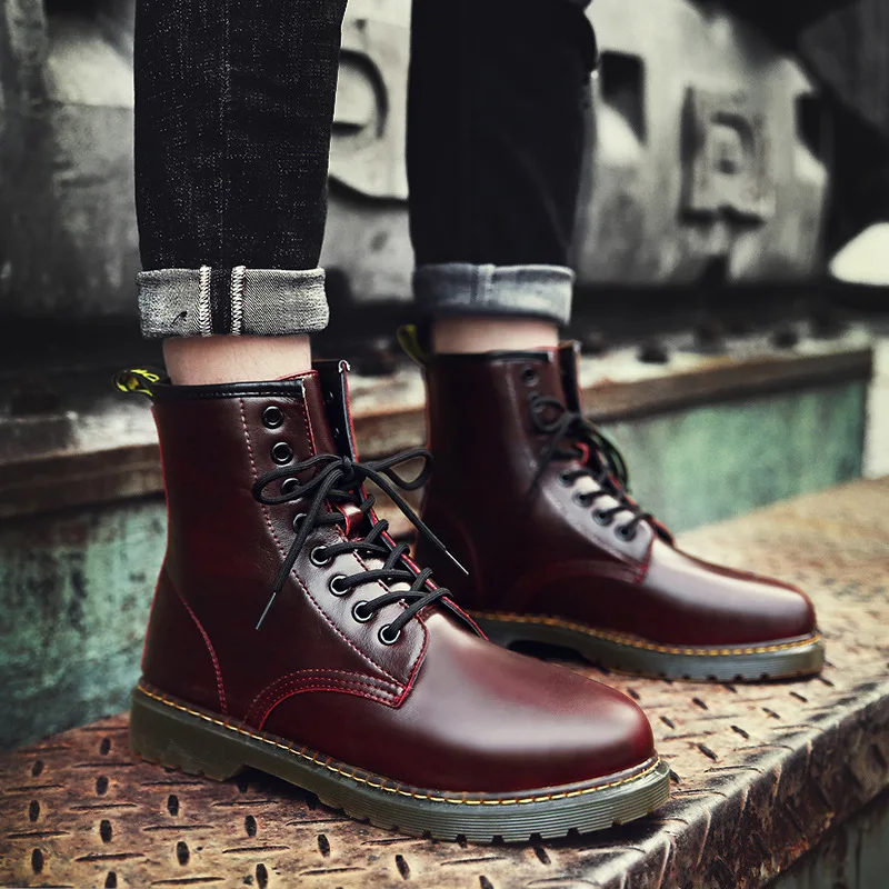 Ankle Boots Men Fashion Solid Leather Middle Lace-Up Thick Martin Boots Round Toe Shoes Outdoor PU Leather Winter Male Shoes
Ankle Boots Men Fashion Solid Leather Middle Lace-Up Thick Martin Boots Round Toe Shoes Outdoor PU Leather Winter Male Shoes