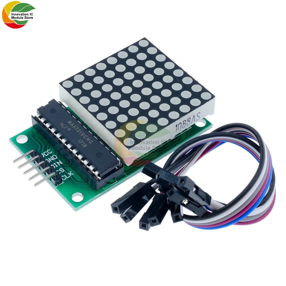 

8x8 8*8 MAX7219 Dot Led Matrix Module MCU LED Display Control Module For Arduino 5V Interface Module Output Input Common Cathode