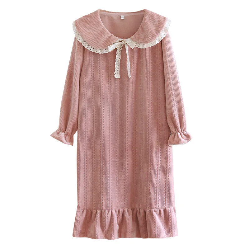 New style pajamas women's autumn and winter flannel long-sleeved nightdresses ladies home wear plus velvet thickening
New style pajamas women's autumn and winter flannel long-sleeved nightdresses ladies home wear plus velvet thickening