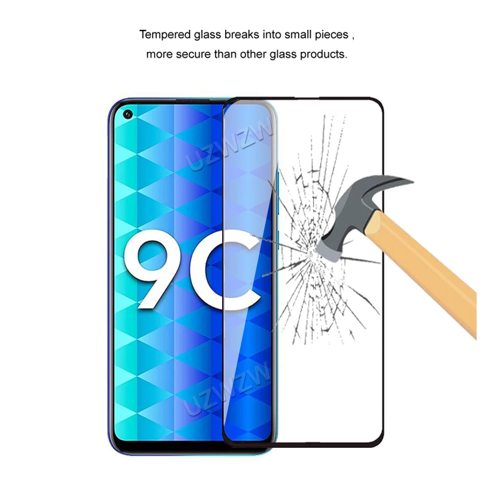 Для Honor 9C полное покрытие закаленное стекло Защита для экрана телефона защитная