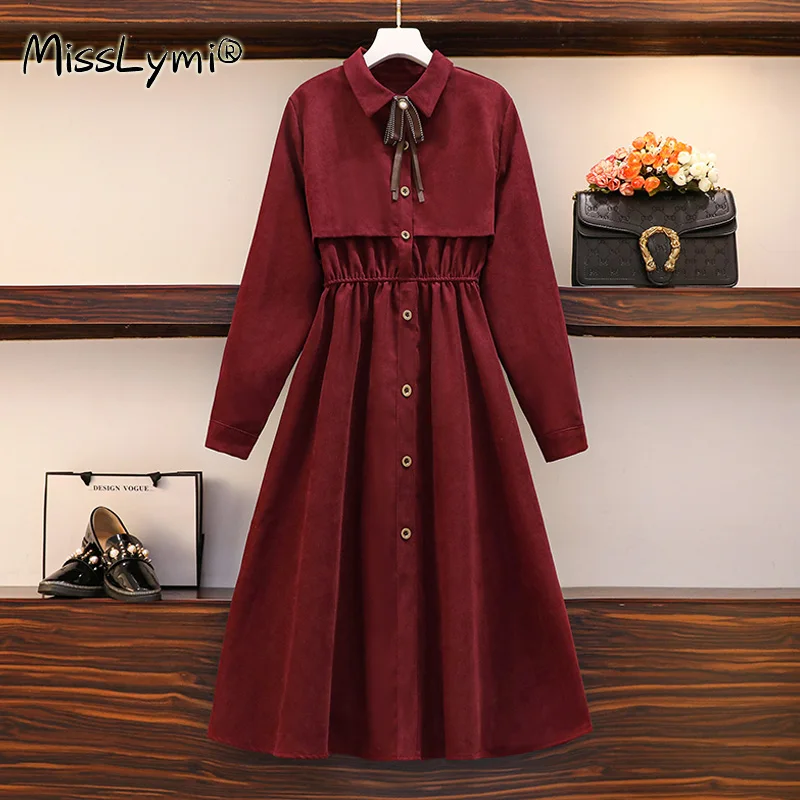 Vintage Japanese Mori Girl Dress Women Autumn and Winter 2021 Cute Bow Long Sleeve Single-breasted Loose Casual Midi Dresses
Vintage Japanese Mori Girl Dress Women Autumn and Winter 2021 Cute Bow Long Sleeve Single-breasted Loose Casual Midi Dresses