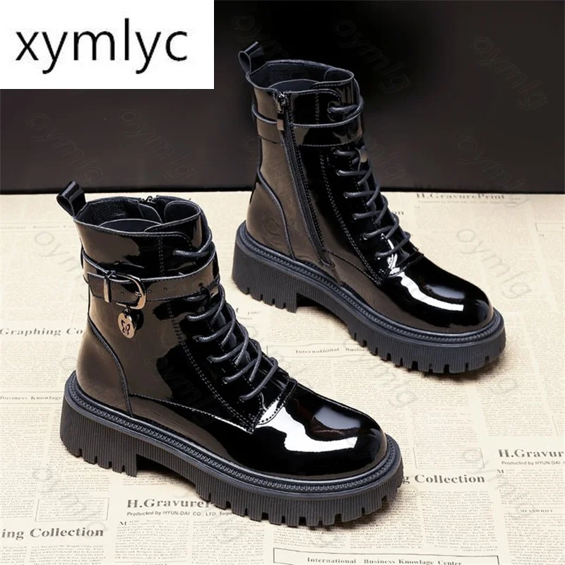 Patent leather Martin boots women's tide ins short boots2021new autumn and winter all-match comfortable thick-soled single boots
Patent leather Martin boots women's tide ins short boots2021new autumn and winter all-match comfortable thick-soled single boots
