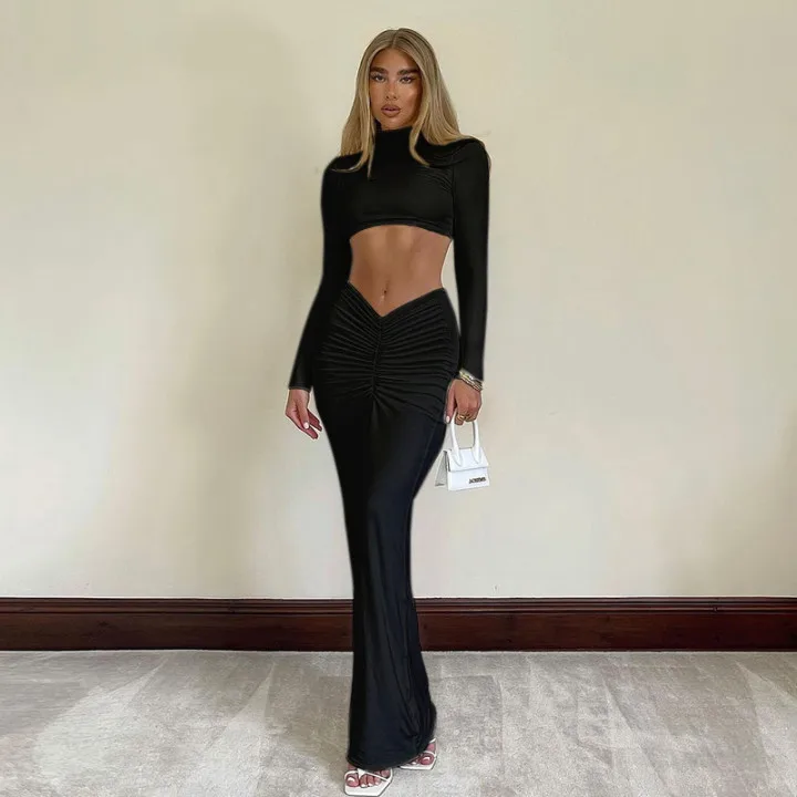 Hollow Out Ruched Party Dress Women Elegant Elastic Long Sleeve Maxi Dresses for Women Sexy o-Neck Bodycon Long Dress
Hollow Out Ruched Party Dress Women Elegant Elastic Long Sleeve Maxi Dresses for Women Sexy o-Neck Bodycon Long Dress