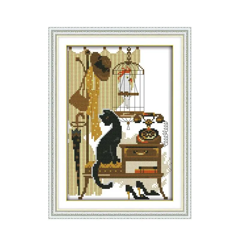 Black cat and parrot cross stitch kit aida 14ct 11ct count printed canvas stitches embroidery DIY handmade needlework
Black cat and parrot cross stitch kit aida 14ct 11ct count printed canvas stitches embroidery DIY handmade needlework