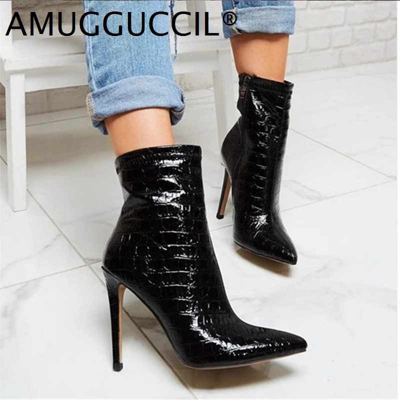 Customize 2021 New Plus Big Size 35-47 Black Zip Fashion Sexy High Heel Autumn Winter Lady Female Ankle Women Boots X2036
Customize 2021 New Plus Big Size 35-47 Black Zip Fashion Sexy High Heel Autumn Winter Lady Female Ankle Women Boots X2036