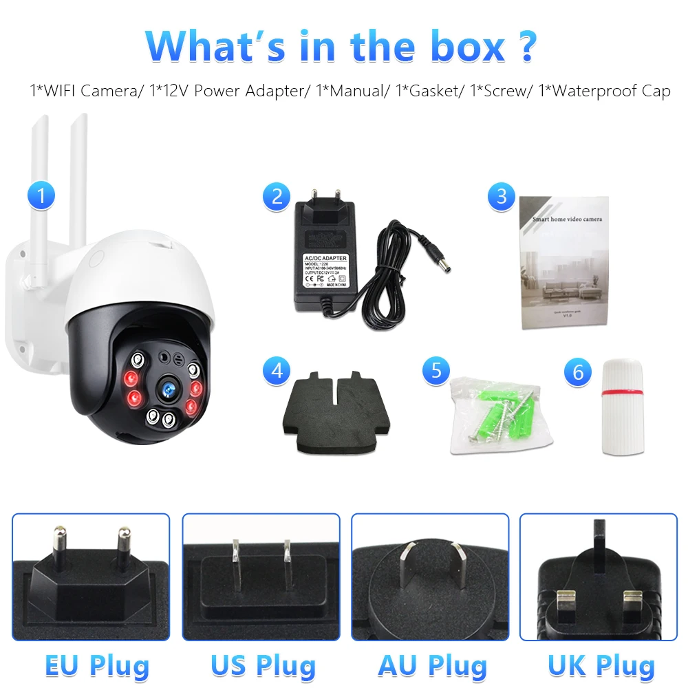 5MP HD IP Camera 1080P Outdoor Security PTZ WiFi Camera Auto Tracking Home CCTV Surveillance H.265 Network Two Way Audio Onvif 
5MP HD IP Camera 1080P Outdoor Security PTZ WiFi Camera Auto Tracking Home CCTV Surveillance H.265 Network Two Way Audio Onvif