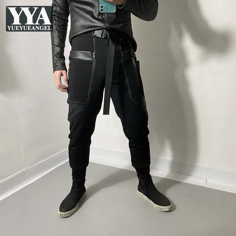 Fashion Mens Pockets Slim Fit Pencil Pants New Designer Casual Long Cargo Trousers Male Belted Joggers Harem Pants Streetwear 
Fashion Mens Pockets Slim Fit Pencil Pants New Designer Casual Long Cargo Trousers Male Belted Joggers Harem Pants Streetwear