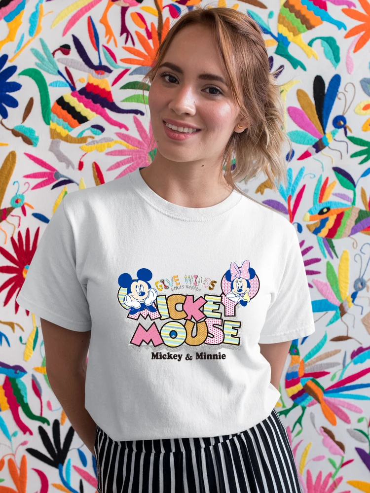 Mickey and Minnie Cute Aesthetic Graphic Tee Shirt Femme Youth Fashion Style Summer Clothes Casual Basic Top Sweet Women T-shirt 
Mickey and Minnie Cute Aesthetic Graphic Tee Shirt Femme Youth Fashion Style Summer Clothes Casual Basic Top Sweet Women T-shirt