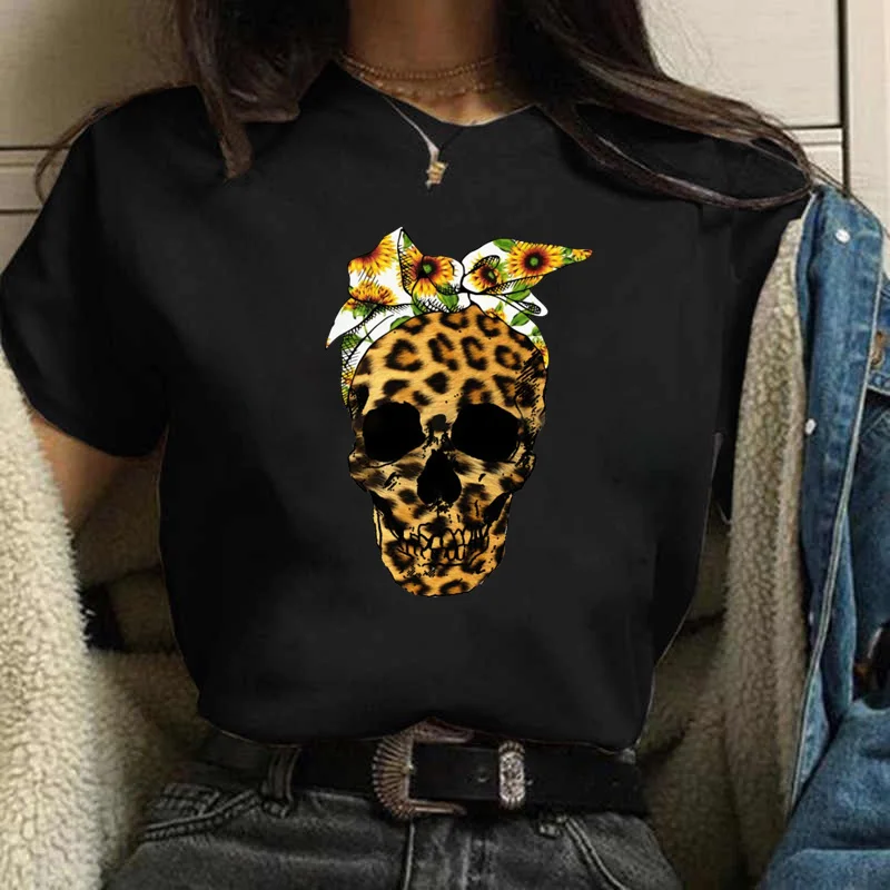 Maycaur Leopard Skull with Sunflower Print Women T Shirt Short Sleeve O Neck Loose Women Black Tshirt Ladies Fashion Tee Shirt T
Maycaur Leopard Skull with Sunflower Print Women T Shirt Short Sleeve O Neck Loose Women Black Tshirt Ladies Fashion Tee Shirt T