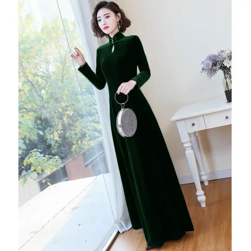 Sexy Velvet Mermaid Evening Dress Hull Sleeves New Long Celebrity Dresses Sexy Modern Cheongsam Dress Grace Wedding Prom Gown
Sexy Velvet Mermaid Evening Dress Hull Sleeves New Long Celebrity Dresses Sexy Modern Cheongsam Dress Grace Wedding Prom Gown