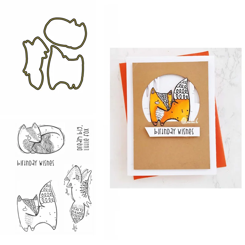 2pcs/lot The Quick Brown Fox Clear Stamps Set and Coordinating dies cute foxes Stamp for DIY Scrapbooking Cards Crafts Making
2pcs/lot The Quick Brown Fox Clear Stamps Set and Coordinating dies cute foxes Stamp for DIY Scrapbooking Cards Crafts Making